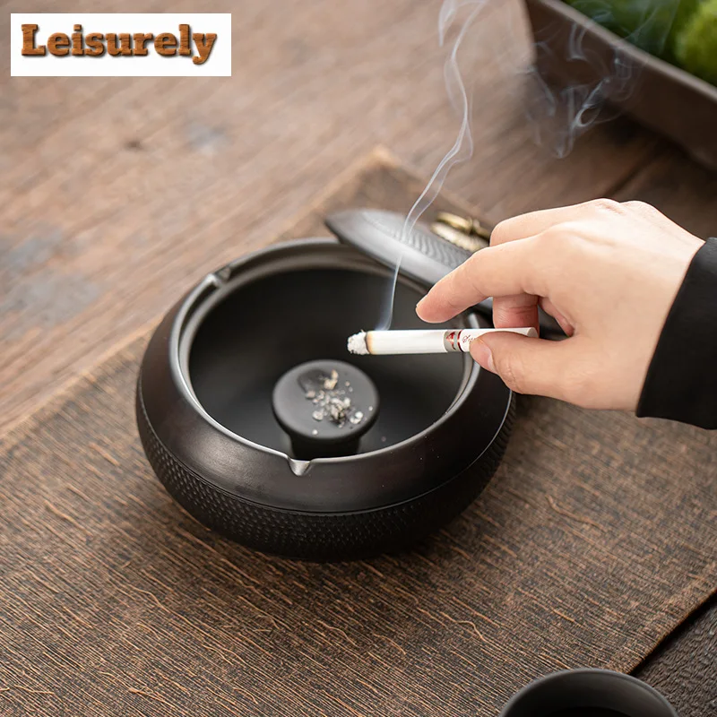 Qingxi Purple Pottery Ashtray Creative Gift for Boyfriend Ash Tray Knife Jumping Weed Smoking Chinese Tea Set Accessories Gift