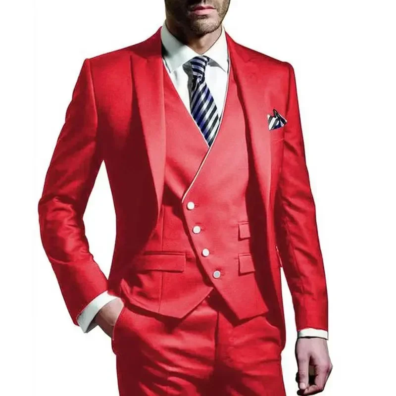 thumbnail image 1 of Trajes para hombres Disfraces de alta calidad 2024 Blazer Chaleco y pantalones 3 piezas Vestido de noche de negocios de boda Conjunto de traje de hombre de corte entallado, 1 of 5