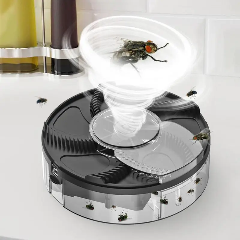 silent Electric Fly Catchers Flexible And Portable Silent Rotary Fly Traps Electronic Chargeable fly Trap For Kitchen Bedroom