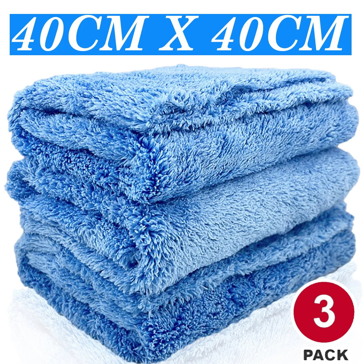 초흡수성 550gsm 엣지리스 마이크로화이버 천 40X40cm 무봉제 디테일링 타월 광택 버핑 건조 세차 왁스 자동차 관리