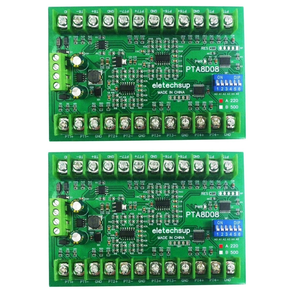 

2PCS PTA8D08 8ch DC 8-30V PT100 RTD RS485 Temperature Sensor Module Modbus RTU Platinum Thermal Resistance Collector -40~500C