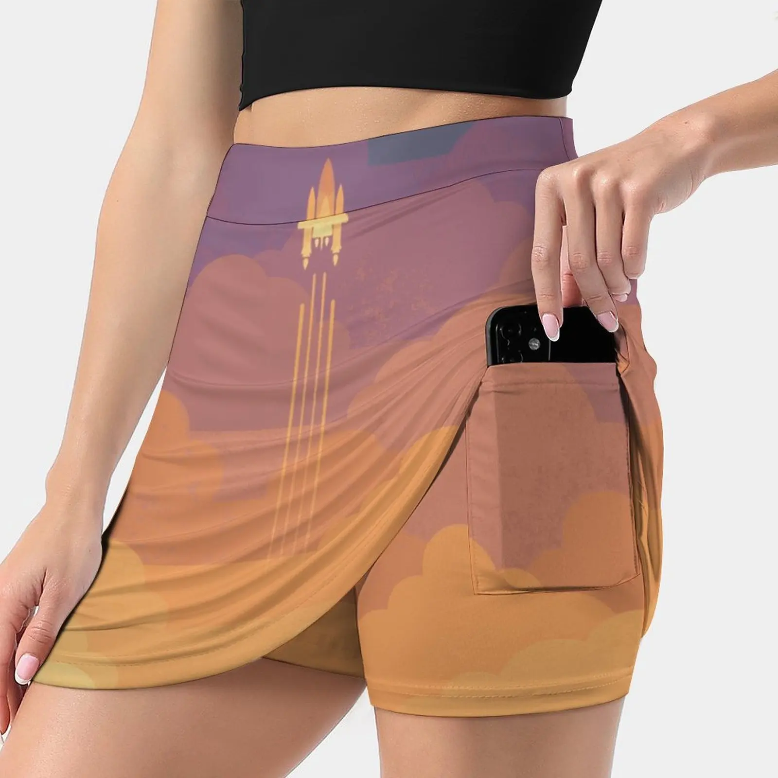 Nuvole Gonna Da Donna Gonne Estetiche Gonne Corte Di Nuova Moda Space Rocket Ship Rocketship Spaceship Shuttle Clouds Cloud Night