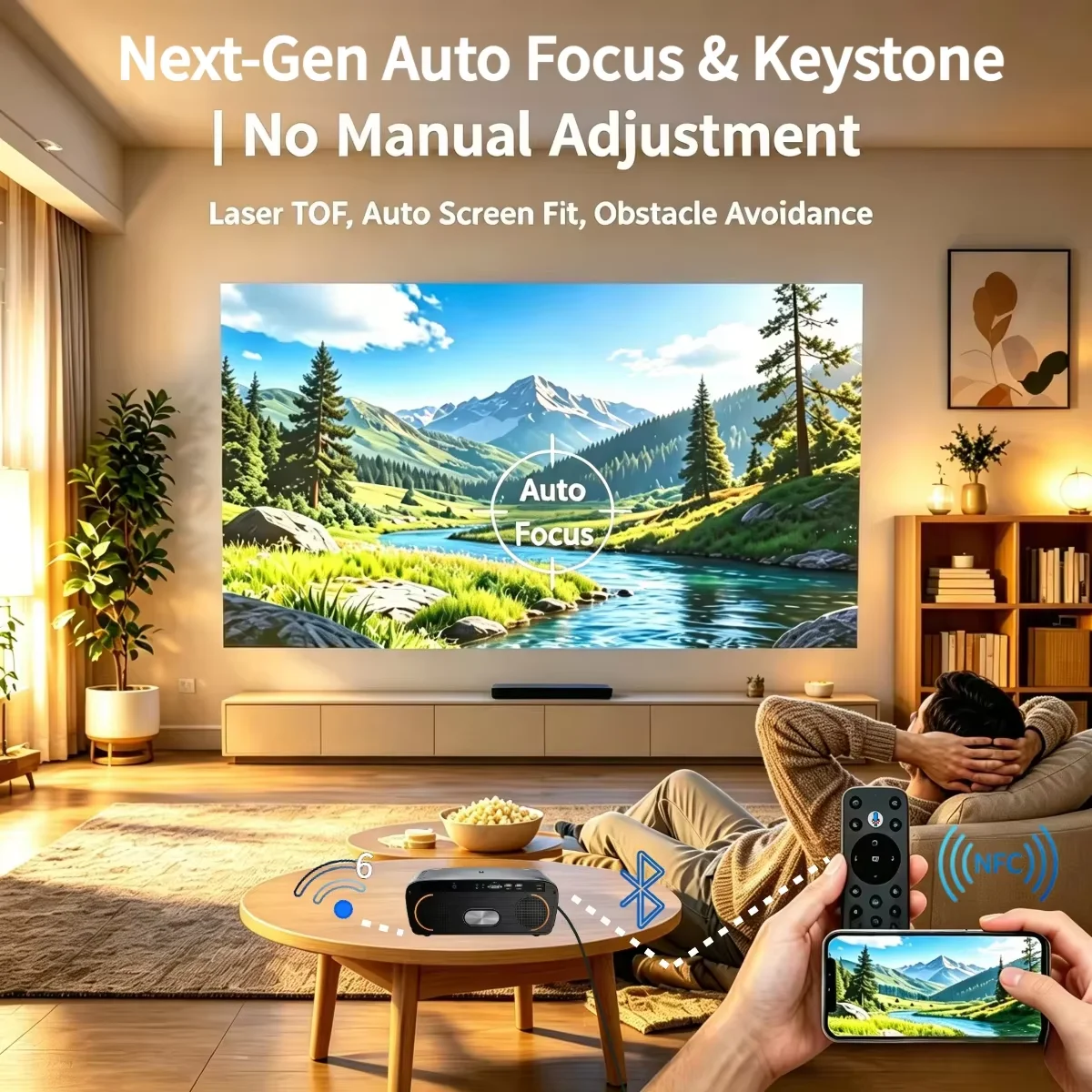 Nuovo Proiettore Video 4K Ultra HD 4200ANSI Android 14 Google TV Home Theater WiFi6 Auto Focus Doppi Altoparlanti Proiettore per Film di Giorno - immagine 4