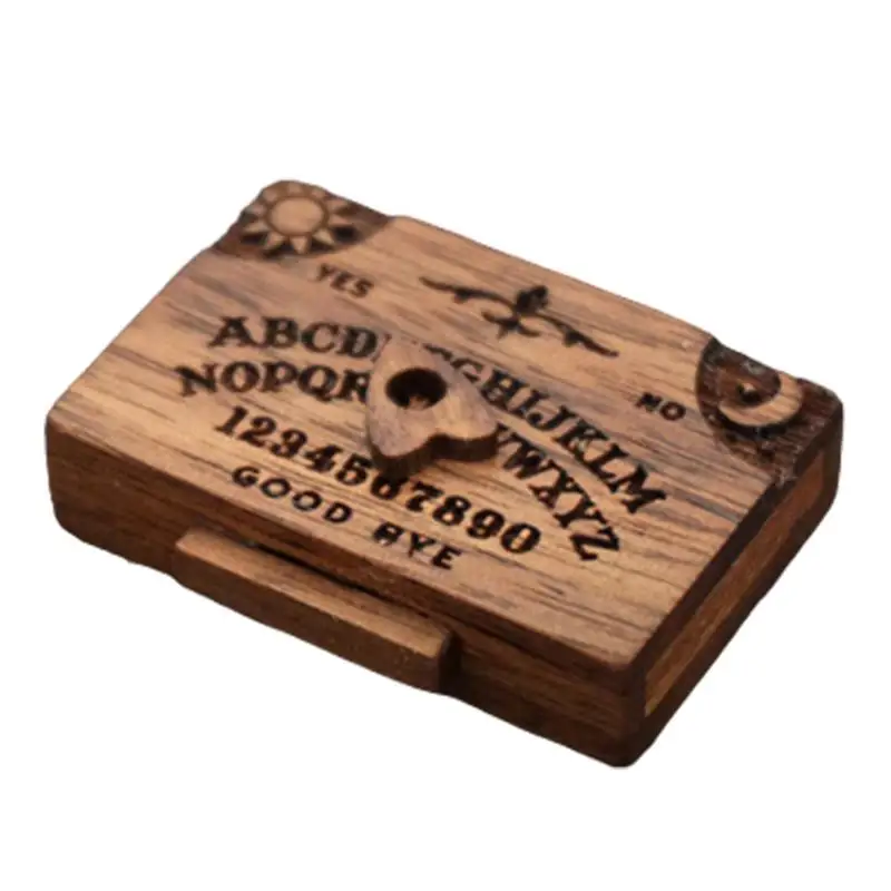 Mini Ouija Board With Drawer Wooden Miniature Spirit Board Miniatures With Planchettes Emotional Love Drawer Home Decoration