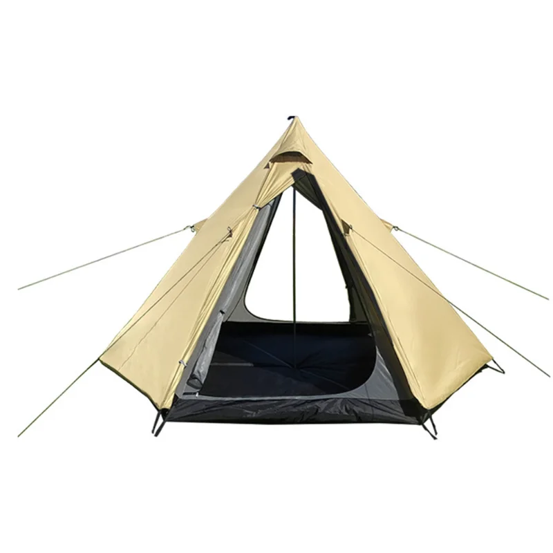 

Travel Family Visitors Double-layer Outdoor Hiking Large Conical Backpack Tent Ultra-light Pyramid 4-person Camping Tent