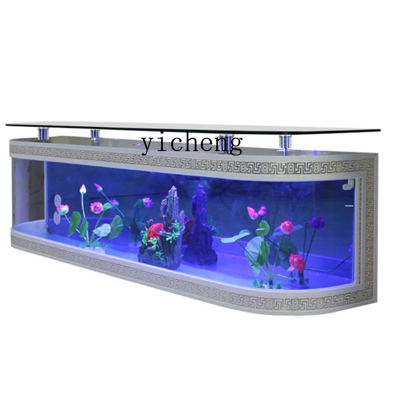 

ZC TV Cabinet Ecological Fish Tank Modern Minimalist Aquarium Floor Glass Living Room Coffee Table Fish Tank 1 M 2 M