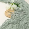 Semi-Sheer Gauze Table Runner Sage Cheesecloth Table Setting Dining Vintage Wedding Party Christmas Banquets Arches Cake Decor 2