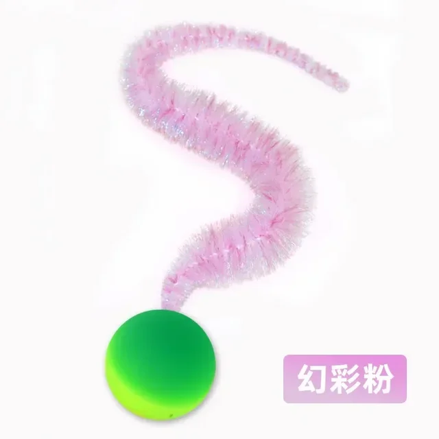 1/5/10PCS Cat interactive toys Tickle Cat Colorful bouncing ball Pet supplies Puzzle teasing indoor cat caterpillar elastic toy 2