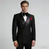 Costume de smoking croisé pour homme, coupe ajustée, revers châle, ensemble veste et pantalon pour mariage, soirée ou bal de promo 2