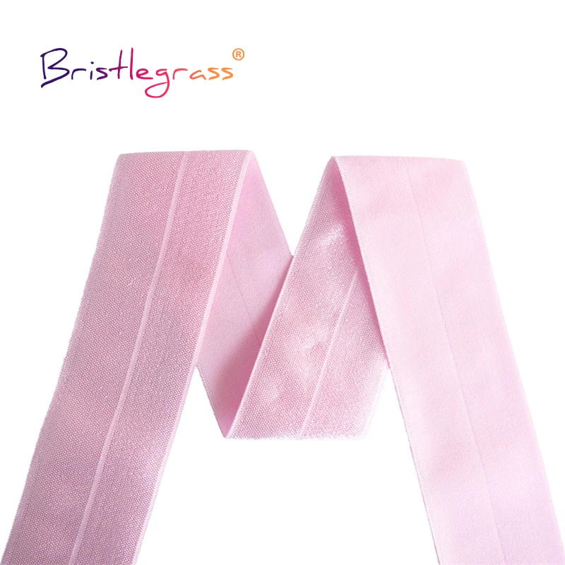 BRISTLEGRASS 50 100 Hof 1-1/2 "40mm Solide Shiny Falte Über Gummi FOE Spandex Satin Band Gurtband band Stoff Kleid Nähen Trim – Detail 10
