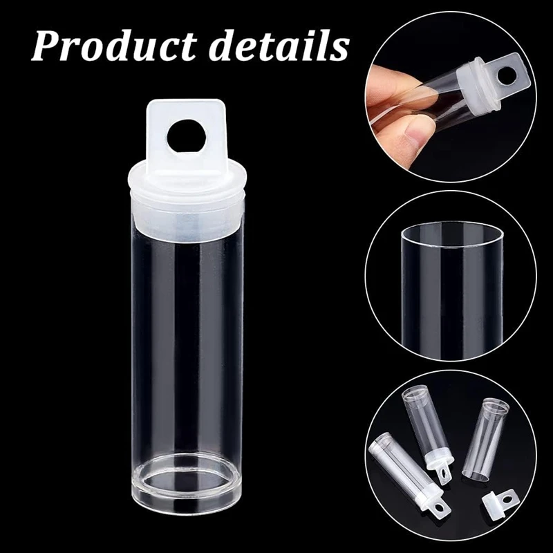 30Pcs Clear Tube Bead Containers, Plastic Storage Tubes With Caps Organizers Bottle Container Set For Beads, Bath Salt
