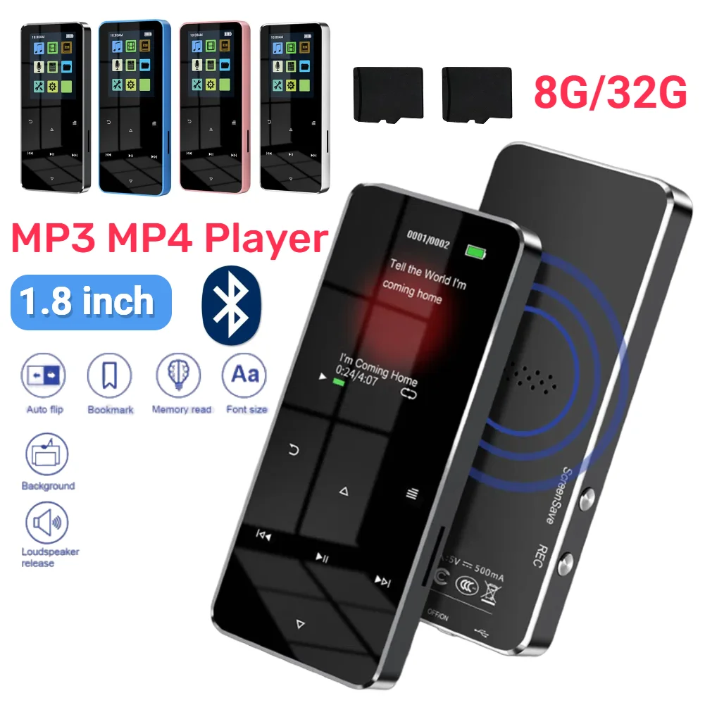 1.8 Inch TFT MP3 Player Walkman Touch Screen USB 2.0 3.5mm Jack Radio E-book Recording Built-in Speaker for music player