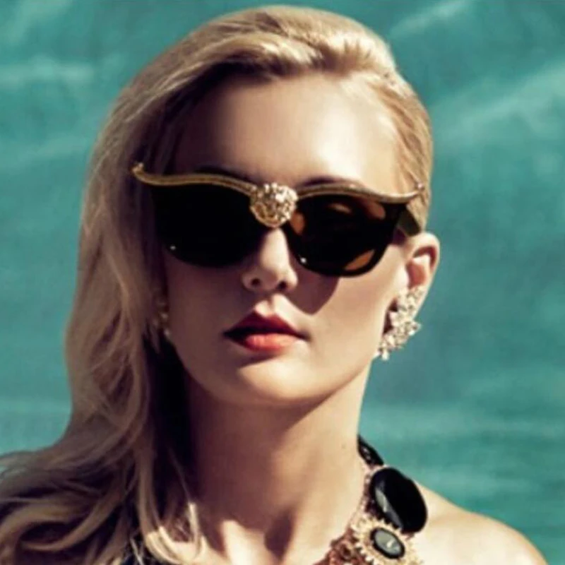 HBK Rose Gold Sunglasses Women Skull Mirror Diamond Brand Designer Metal  Frame Sun Glasses Mirror Flat Lens Lunettes de soleil - AliExpress