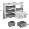 Toy Storage Organizer, Toy Bookshelf with 10 Fabric Bins and Movable Chest, Storage Cabinet for Playroom, School Bookcases 5