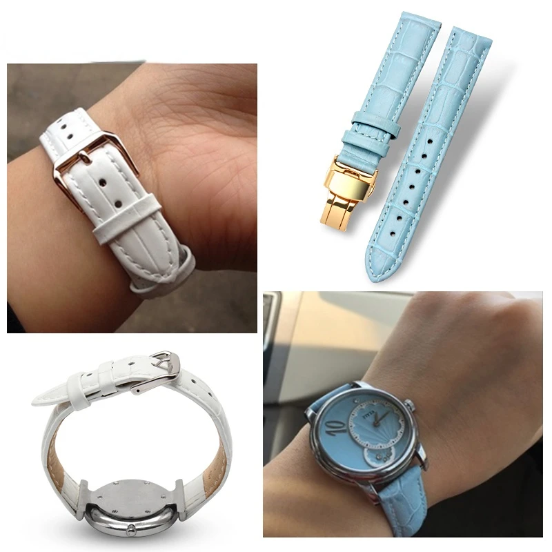 Elegant Multicolor Genuine Leather Strap: Premium Ladies' Watch Band Bracelet Accessories