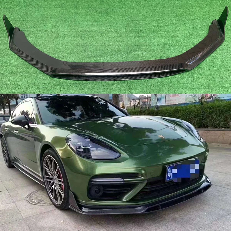 

For Porsche Panamera 971 971.1 971.2 2017+ Carbon Fiber Car Front Bumper Diverter Spoiler Diffuser Front lip chin body kit