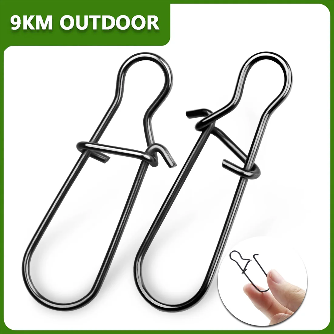Fishing Snaps Fast Lock Clips Stainless Steel Fishing Connector Tackle Duo lock Clips Swivels Solid Rings Safety Snaps