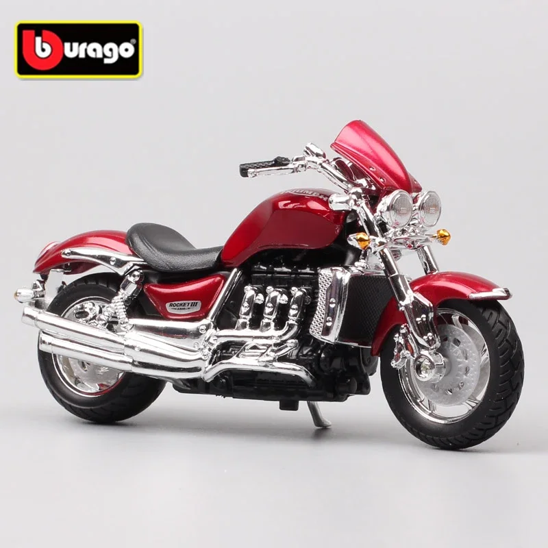 

Модель мотоцикла Bburago Triumph Rocket III 1:18 из сплава, литая металлическая игрушка, Модель гоночного мотоцикла, Коллекционная модель, подарок для детей