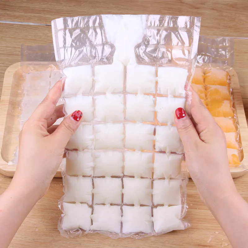 10Pcs Clear Disposable Bag Ice Cube Bags Fridge Freezer Bbq Party Cubes  Maker