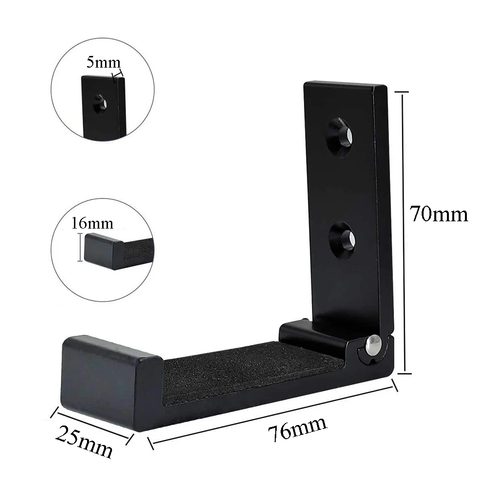Foldable Gun Hook Rack Wall Mount Adjustable Shotgun Rifle Long Gun Bow Sword Holder Safe Storage Hanger with Padding 2Pcs
