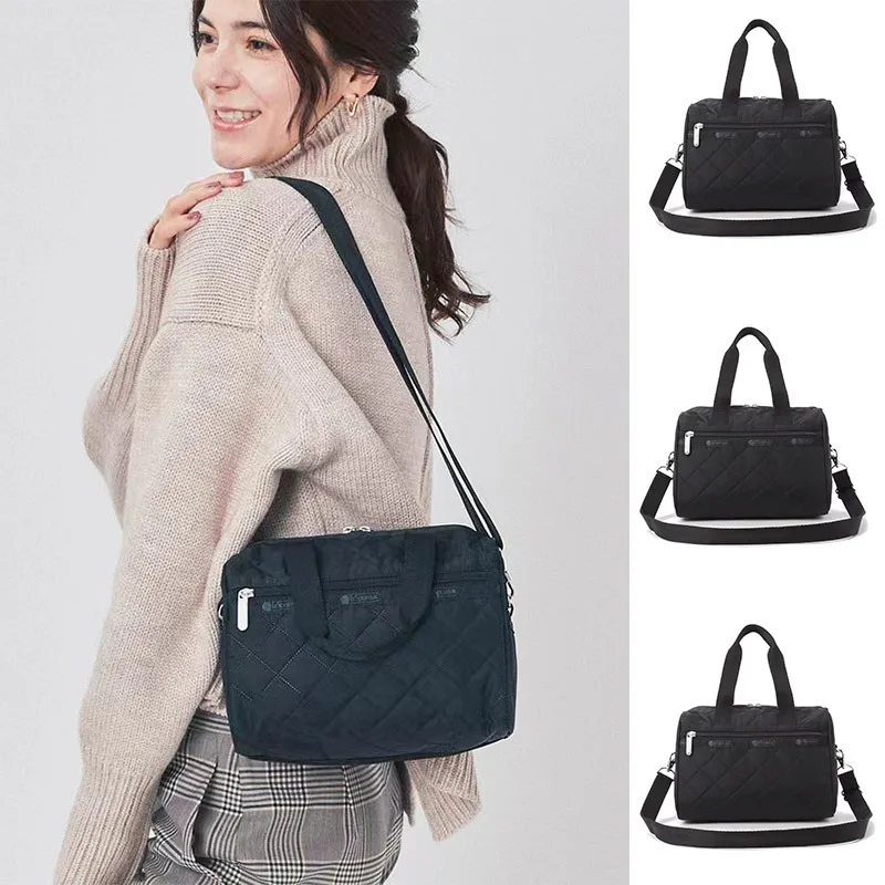 

New Lesportsac Anime Solid Color Simple and Lightweight Diamond Grid Handheld Crossbody Pillow Bag Holiday Birthday Gift