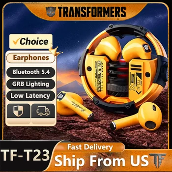 Ship From US Transformers Wireless Bluetooth Earphones Low Latency Gaming Headset TF-T23 HD Call with Mic Earbuds Sport 1