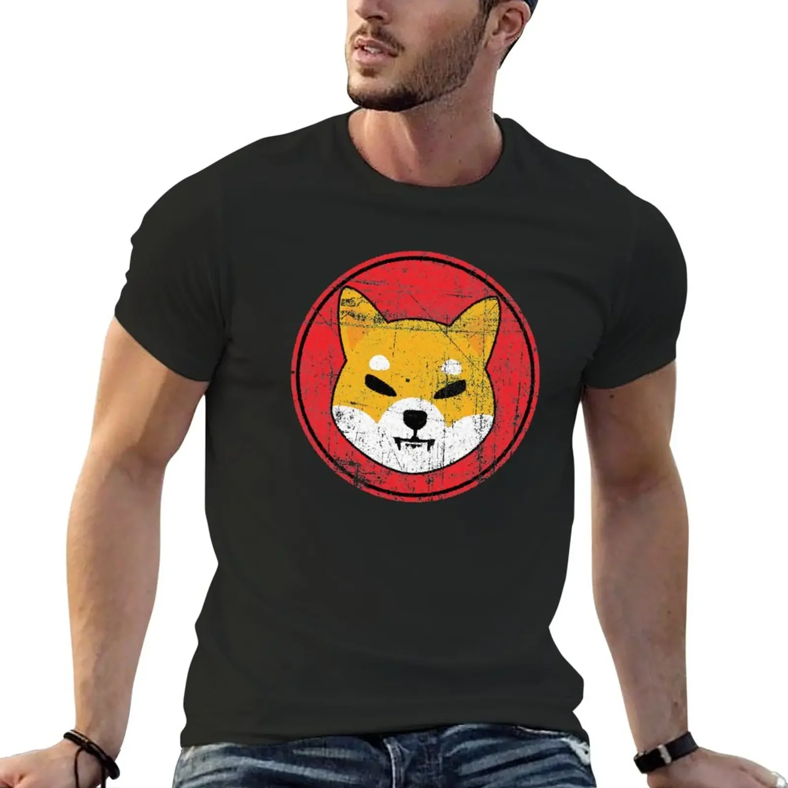 

Distressed Shiba Inu Logo Shirt Shib to the Moon Shirt T-Shirt cute clothes plus sizes men t shirts