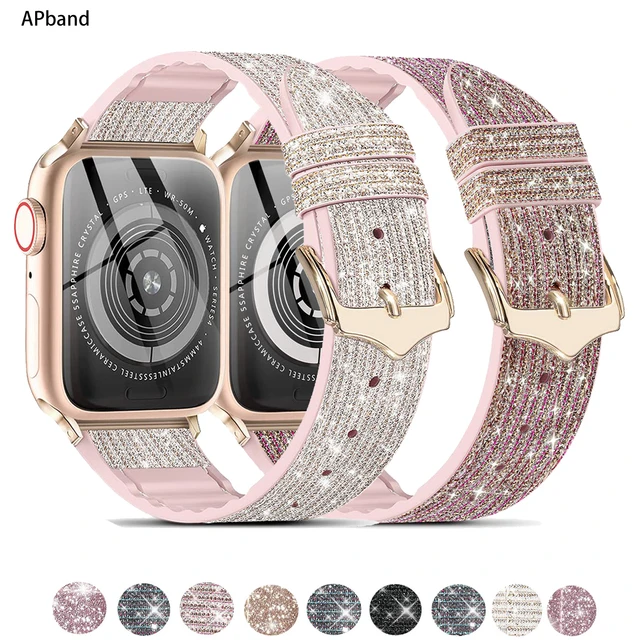 Silver Apple Watch Rose Gold Band  Apple Watch Band Women Silver - Women  Band Apple - Aliexpress