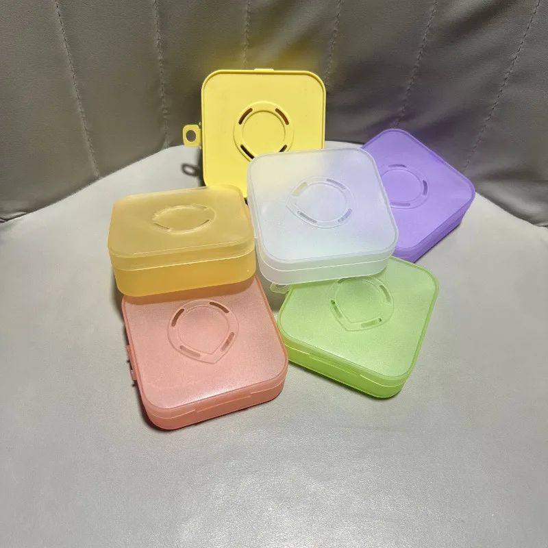 1Pc large powder puff box powder puff storage box breathable and separate dust large powder puff box 4
