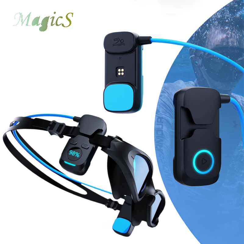 

Bone Conduction Headphone MP3 Player Headset Open Ear Wireless Bluetooth Earphone IP68 Waterproof For Swimming Diving Goggles