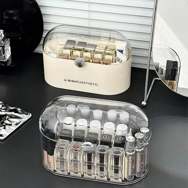 20 Slots Lipstick Holder Display Case With Lid Lipstick Organizer Storage with Dust Lid Clear Acrylic Cosmetic Makeup Organizers 4