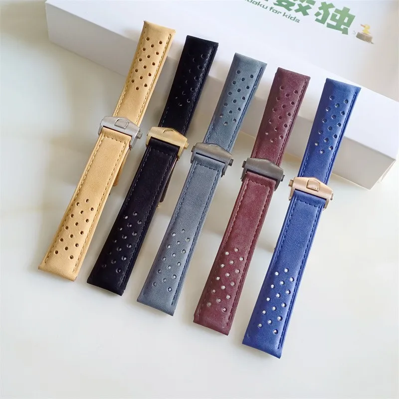 

Matte Leather Watch Strap FOR TAG HEUER Carrera Aquaracer Watch Accessories Band Butterfly Buckle Bracelet 20 22 24mm Belt