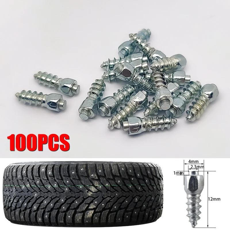 100 Pcs Car Tires Studs Screw Snow Spikes Wheel Tyres Snow Chains Studs