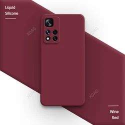 Liquid Silicone Original Basic Back Cover Phone Case - Redmi Note 11 SE (India) (Wine Red)