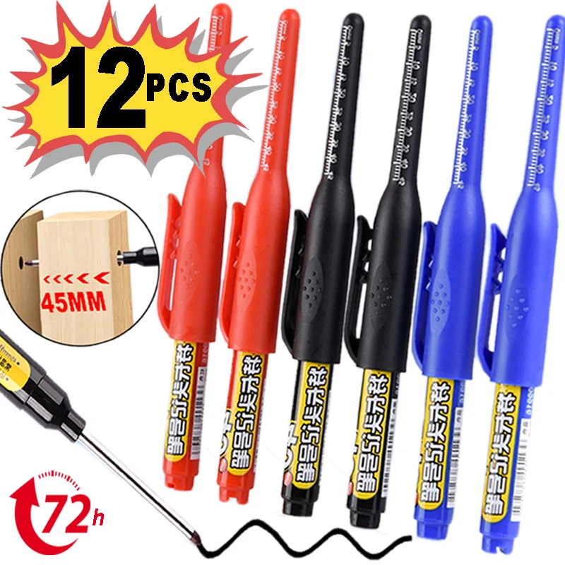Deep Hole Multi-Purpose Waterproof Marker Pen for Woodworking and Metal