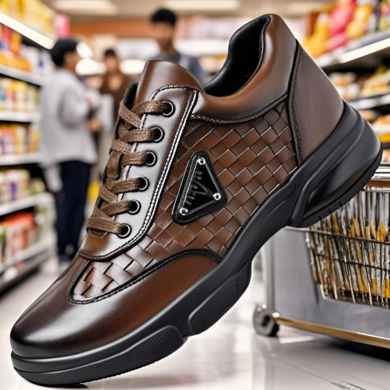 Peruvian Leather Black Men's Athletic Shoes main image 0