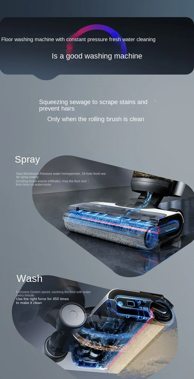 TINECO Fuvan 2.0ProLedc Floor Washing Machine Antibacterial Suction Mop Mop Household Appliance Cleaning Machine Double Welt 6