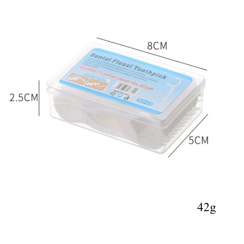 50Pcs/box Dental Floss Flosser Picks Toothpicks Teeth Stick Tooth Cleaning Interdental Brush Dental Floss Pick Oral Hygiene Care
