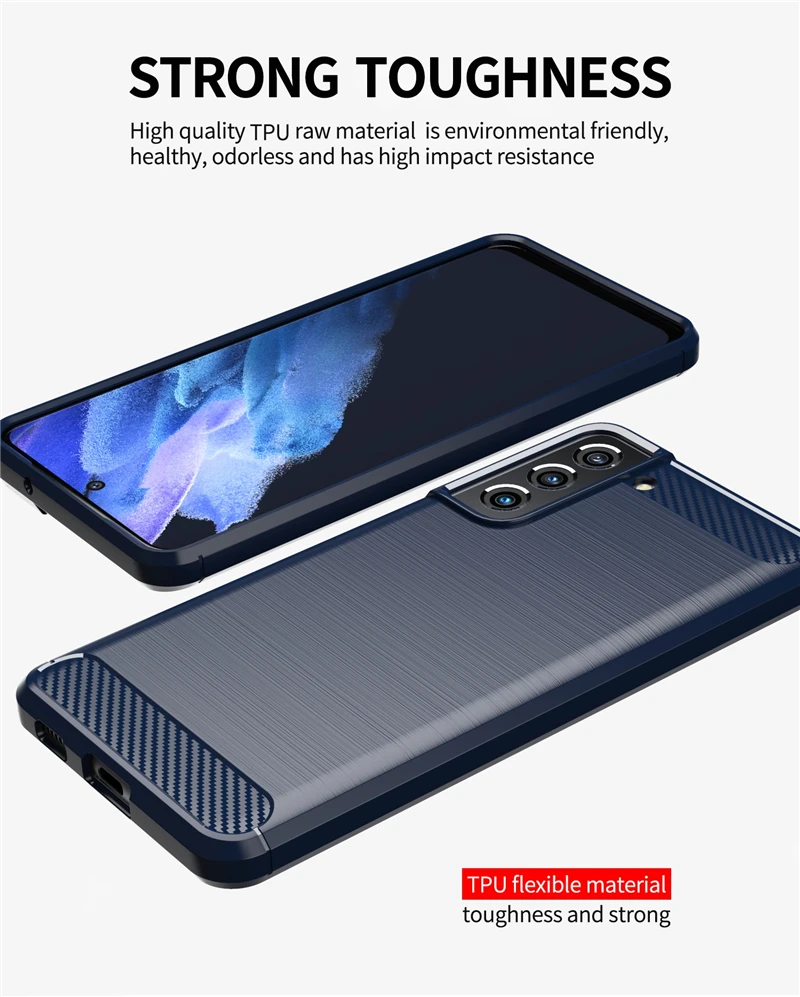 Shockproof Carbon Fiber TPU Slim Phone Case - Bumper Design