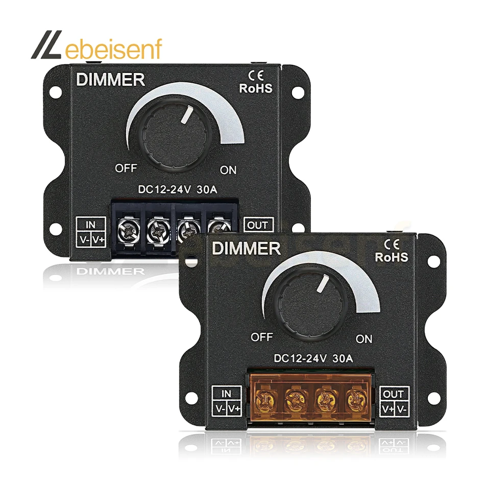 LED Rotary Knob Dimmer Switch 12-24V