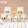 6pcs 150ml 200ml Cartoon Glass Jars with Lids for Yogurt DIY Milk  High Temperature Pudding Bottle Jelly Cups Kitchen Supplies 2