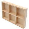 Crayon Colored Holder 235X16X3CM Pine Wood Desk Accessories 6-compartment Storage Case 1