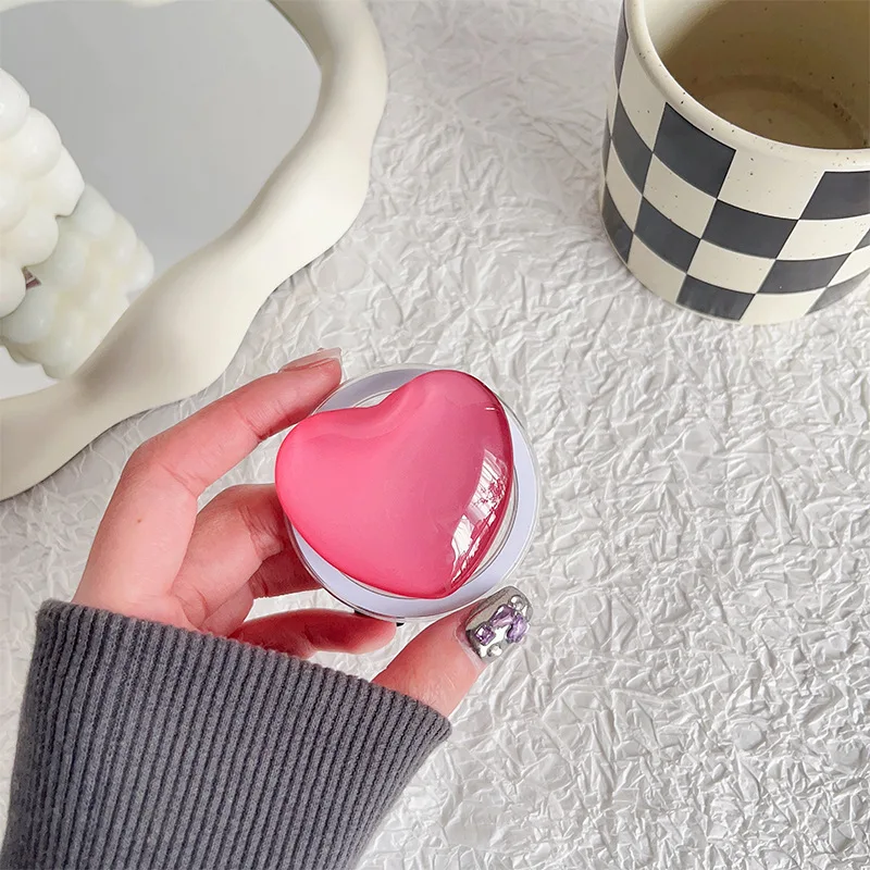 Solid Color Heart Pop Socket Phone Grip & Expandable Kickstand