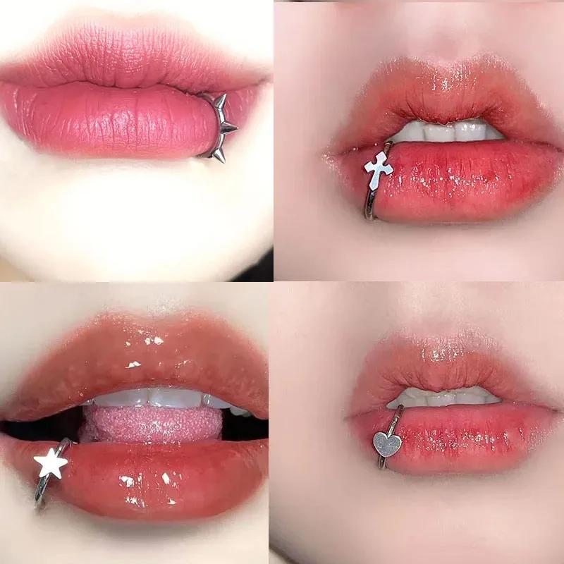 

Stainless Steel Lip Ring Hinged Star Bites Piercing Nose Rings Earrings Spicy Girl Heart Vertical Labret Piercing Body Jewelry