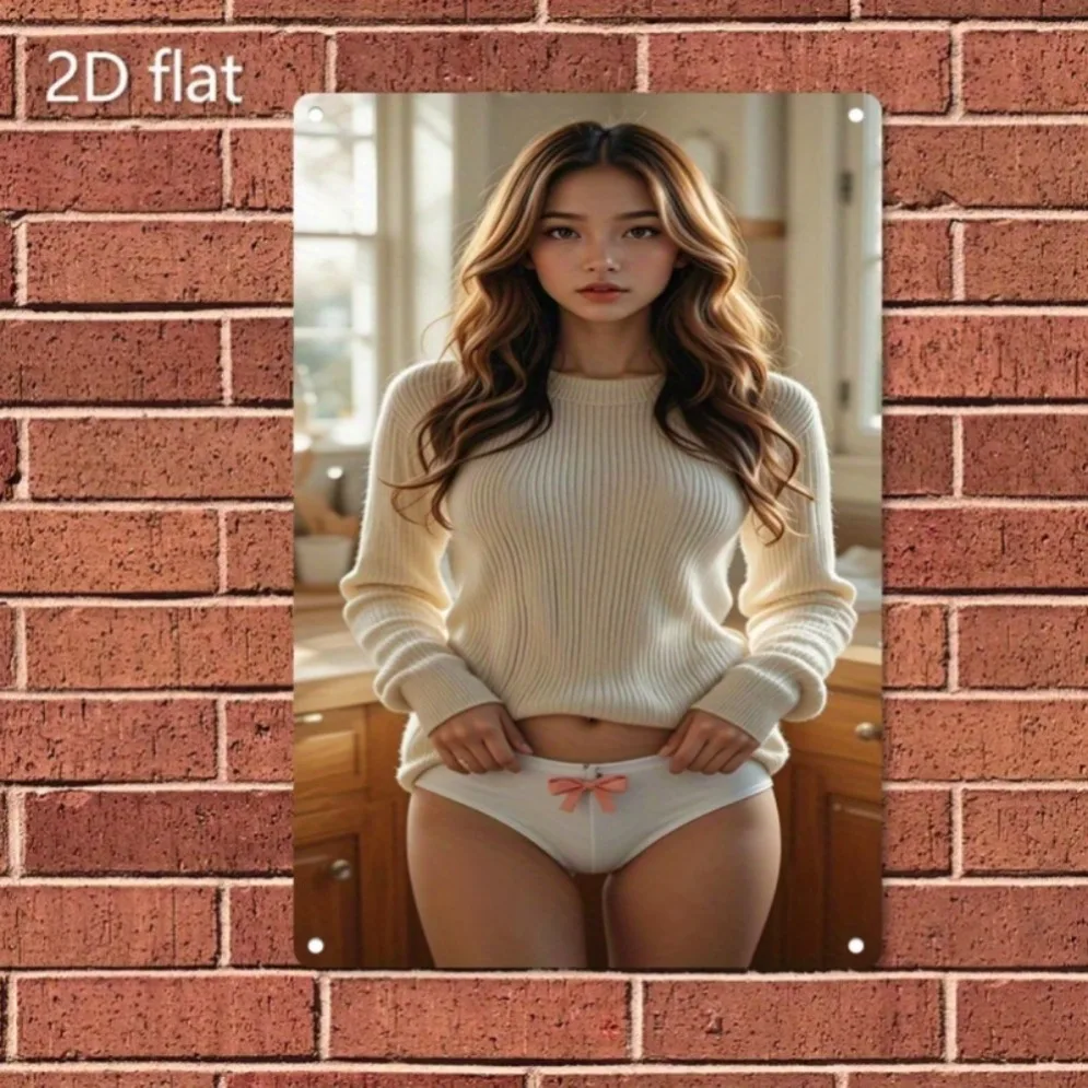 빈티지 메탈 월 아트 사인, 2D 플랫 레트로 틴 사인 홈 바 카페 장, 방수 크리..