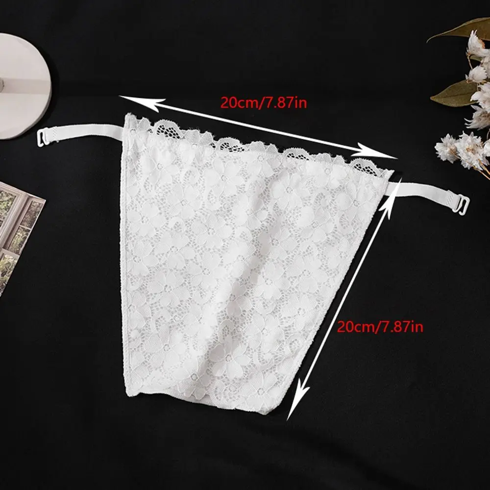 Lace Anti-Glare Tube Top Strapless Invisible Clip on Bralette Chest Cover Overlay Tube Top Chest Cover Up for Dresses Girl fashionable womens female boob tube top strapless bandeau bra underwear chest wrap women bralette seamless strapless tops