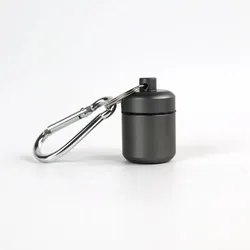 Premium Portable Aluminum Waterproof Keychain Case - Sleek Travel Container (Matte grey)