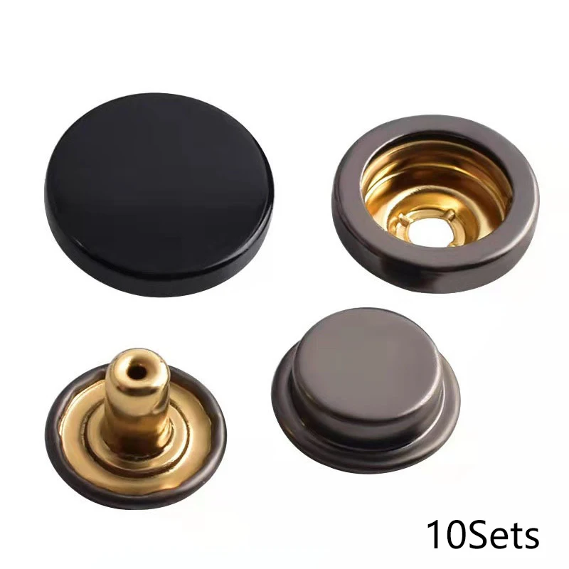 10sets 15mm17mm Metal brass Double sided Press Studs Sewing Button Snap  Fasteners Sewing Leather Craft Clothes Bags handmade DIY - AliExpress