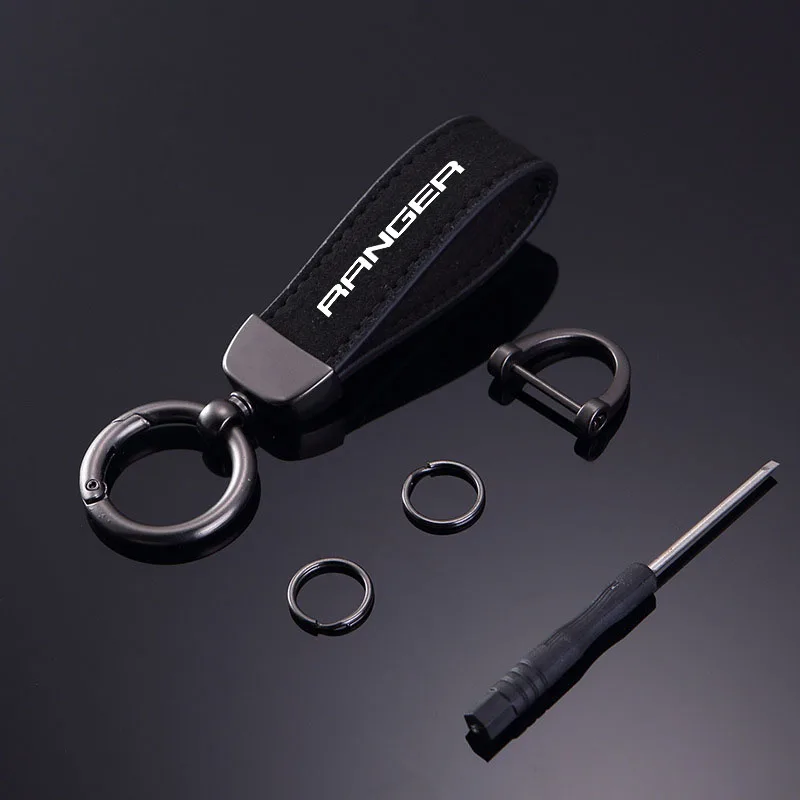 Luxurious Suede Leather Car Keychain Accessory