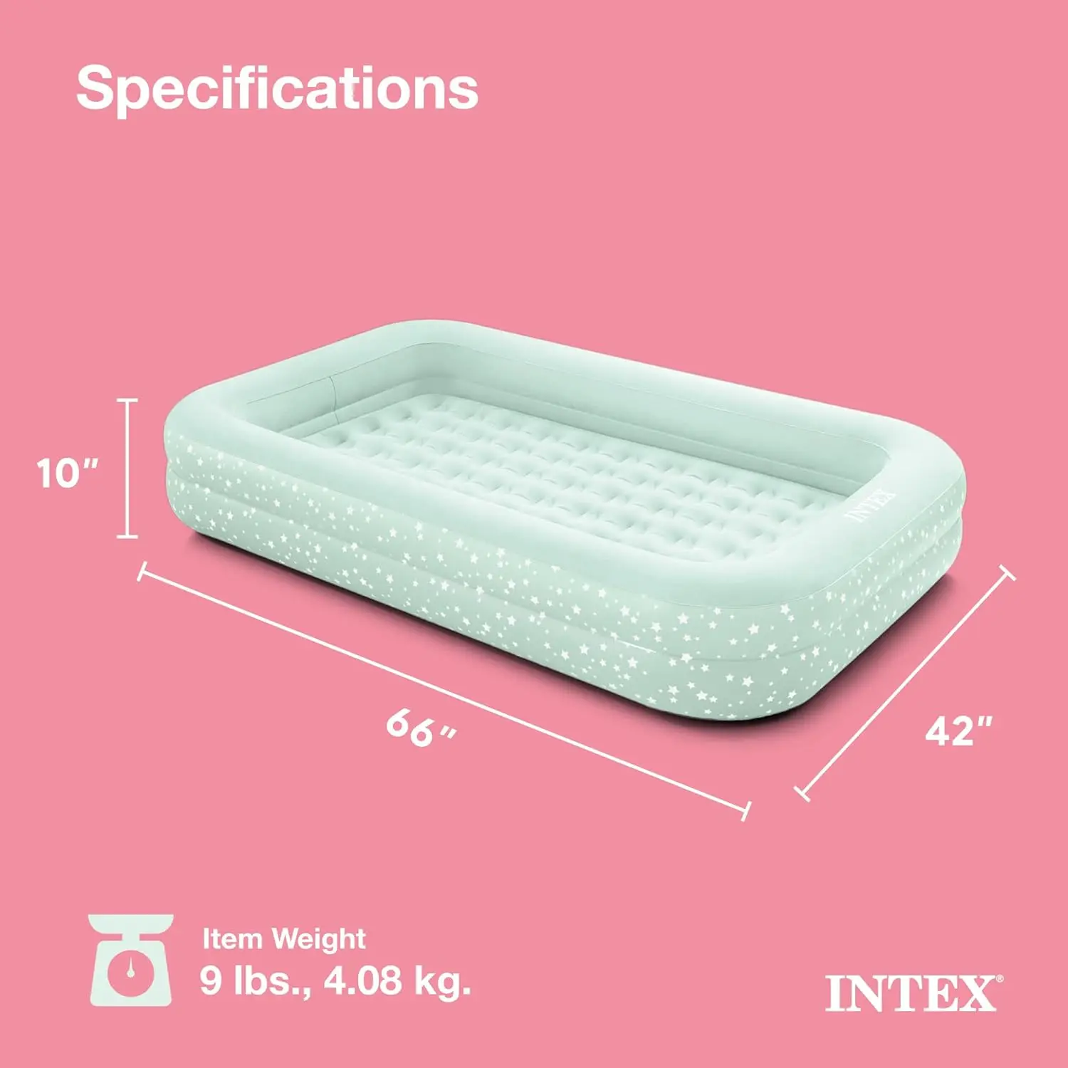 Kids Inflatable Travel Bed with Hand Pump-Portable Air Mattress for Children's Sleep, Camping & Sleepovers